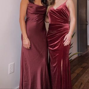 Revelry Skye Satin Bridesmaid Dress in Cabernet